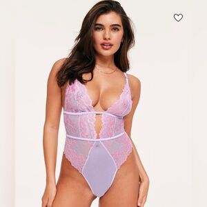 AdoreMe Sheer Teddy in Pink and Lilac 🤍💜💗